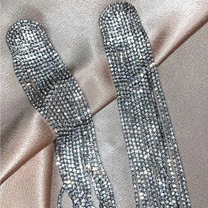 Long crystal tassel earrings